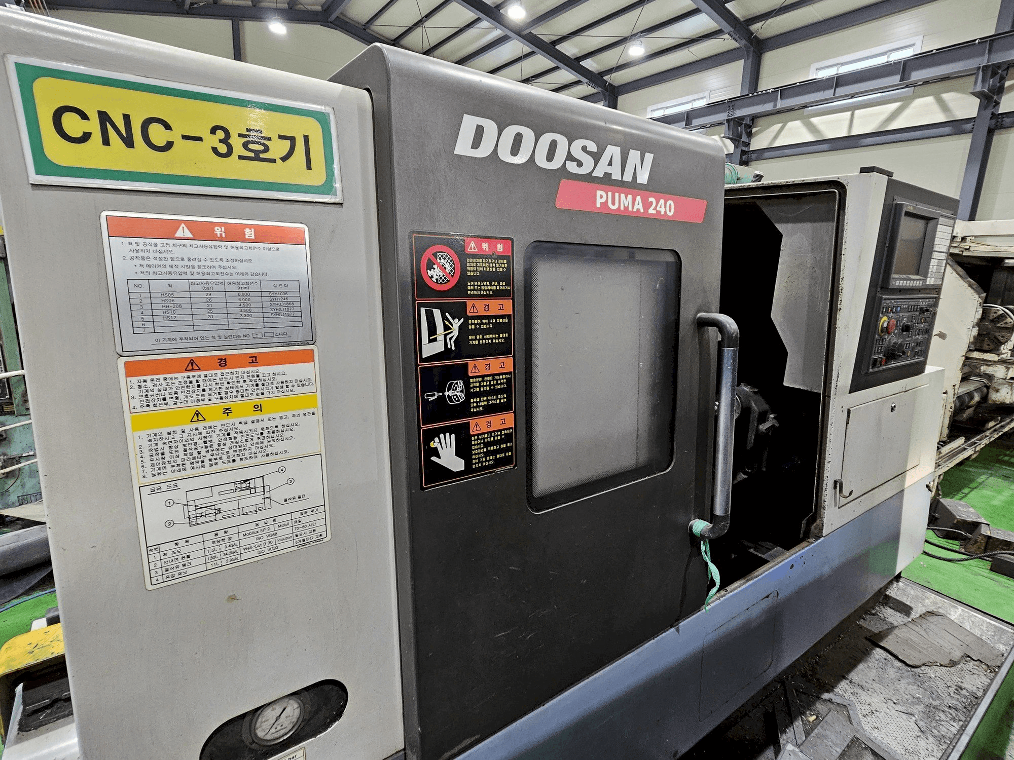 Mašīnas Doosan Puma 240 pretskats